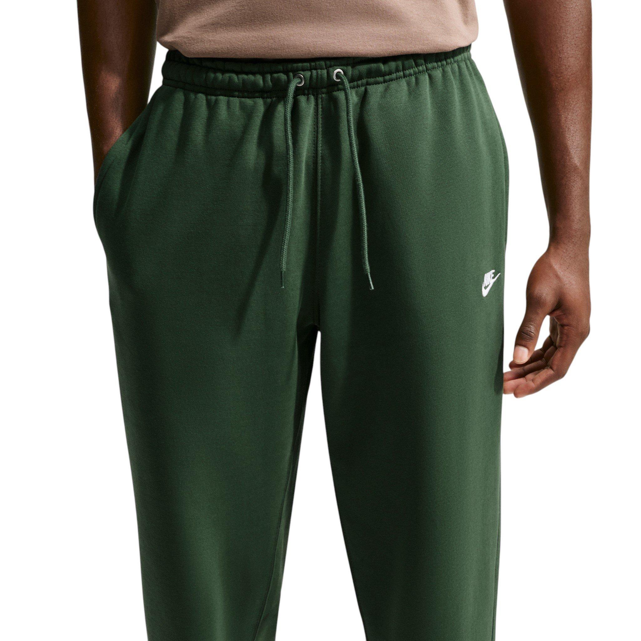 Nike Men's Club Open-Hem Fleece Pants - GREEN